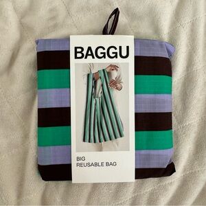 BAGGU big reusable bag (mint 90s stripe) - NWT